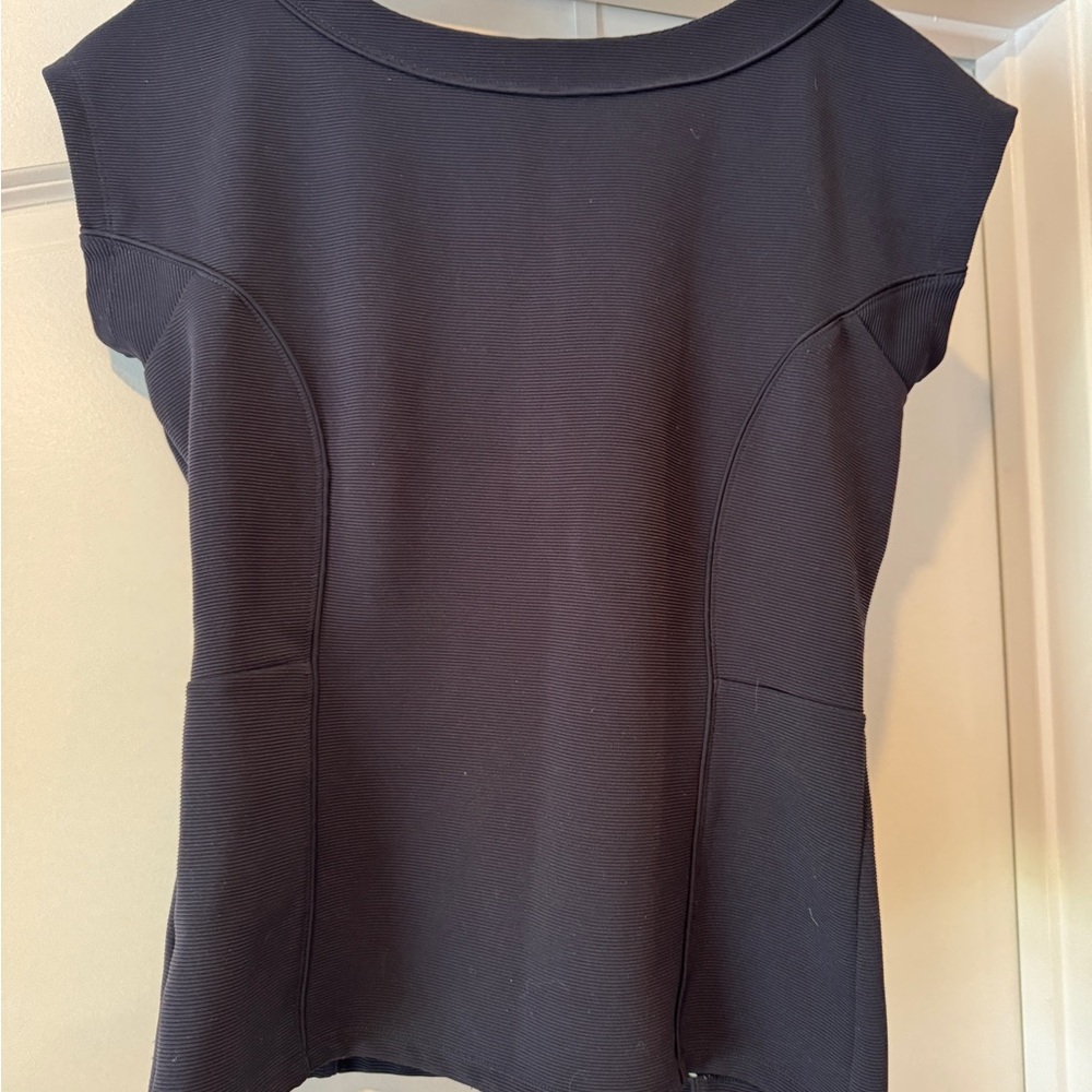 Ann Taylor Navy Blue Ribbed Top